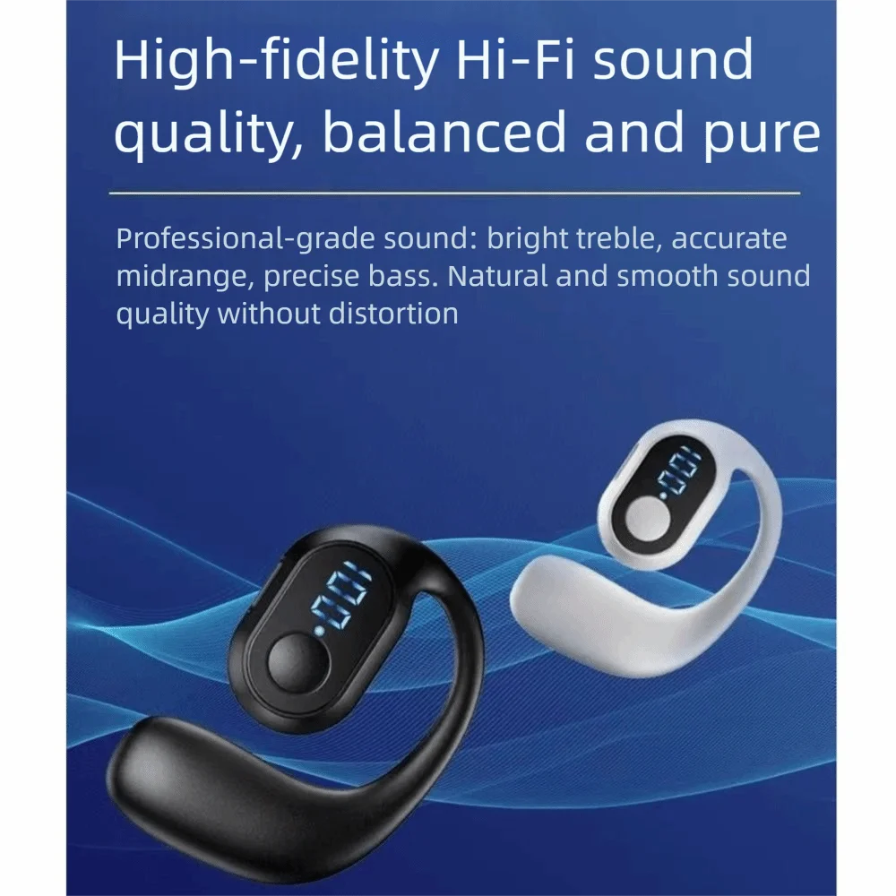 Bluetooth 5.3 Wireless Headphones Ear Hook Design IPX5 Waterproof Single Music Earbuds Handsfree LCD Display TWS Headsets
Bluetooth 5.3 Wireless Headphones Ear Hook Design IPX5 Waterproof Single Music Earbuds Handsfree LCD Display TWS Headsets