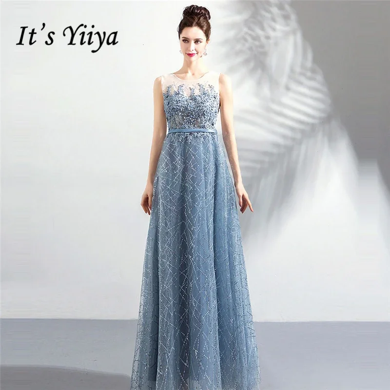 It's Yiiya Customized Evening Dress Blue Appliques O-neck Sequins A-line Floor Length Plus size Formal Gown robe de soiree
It's Yiiya Customized Evening Dress Blue Appliques O-neck Sequins A-line Floor Length Plus size Formal Gown robe de soiree