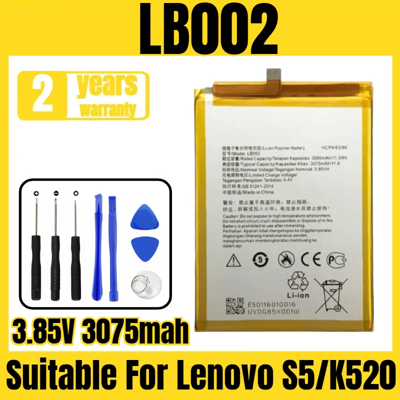 Suitable For Lenovo S5/K520 Battery LB002 Mobile Phone Battery Brand New Large Capacity 3.85V 3075mah
Suitable For Lenovo S5/K520 Battery LB002 Mobile Phone Battery Brand New Large Capacity 3.85V 3075mah