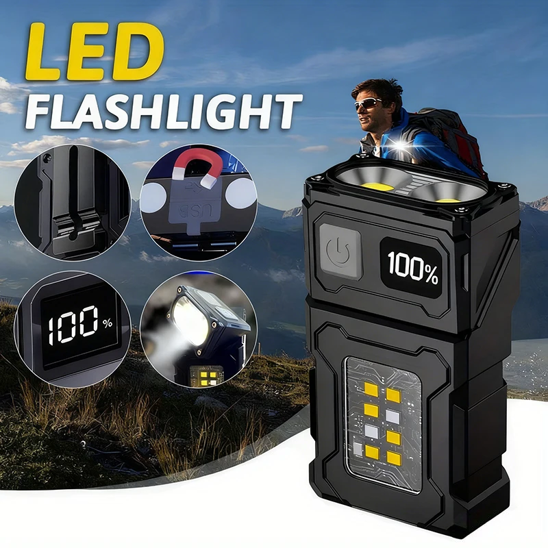 2/1 шт. портативный фонарик супер яркий мини-USB перезаряжаемый светодиодный хвостовой магнитный фонарь с аварийным освещением COB для кемпинга и пешего туризма
2/1 шт. портативный фонарик супер яркий мини-USB перезаряжаемый светодиодный хвостовой магнитный фонарь с аварийным освещением COB для кемпинга и пешего туризма