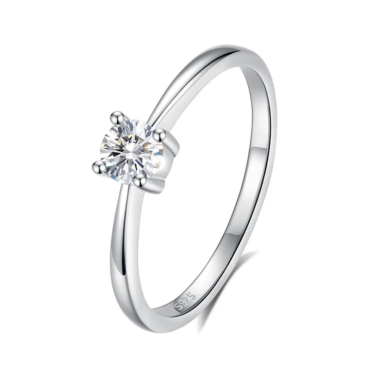 925 Silver 0.3 Carats Wedding Ring Moissanite Ring for Women Simple Design GRA Certificate
925 Silver 0.3 Carats Wedding Ring Moissanite Ring for Women Simple Design GRA Certificate