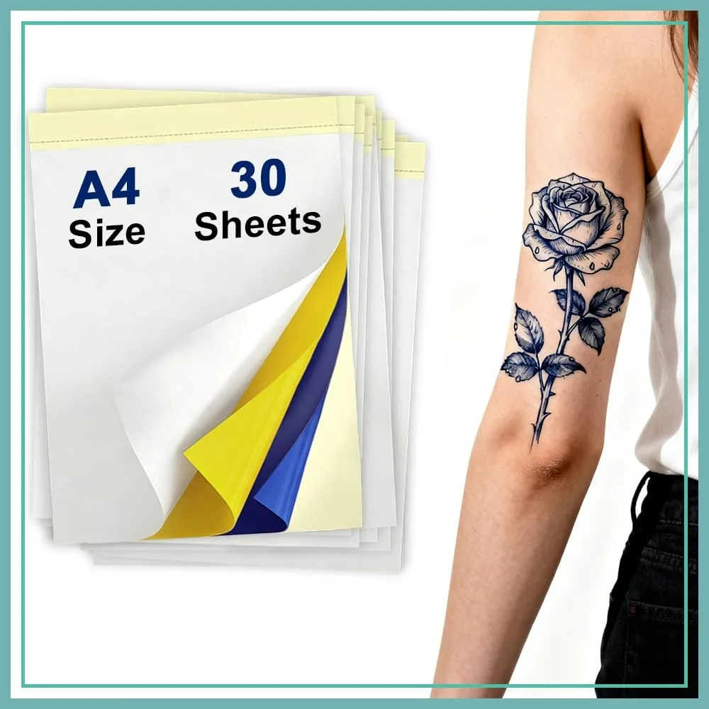 A4 Tattoo Transfer Paper, 30 Sheets – Thermal Stencil Paper for Tattoo Kits, Machine & Hand Use
A4 Tattoo Transfer Paper, 30 Sheets – Thermal Stencil Paper for Tattoo Kits, Machine & Hand Use