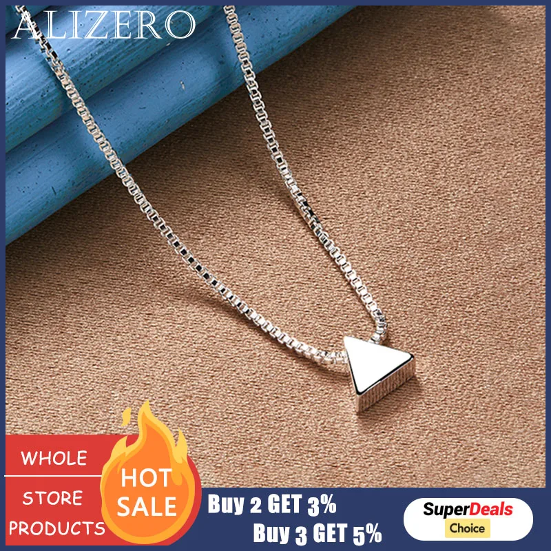 ALIZERO 925 Sterling Silver 18 Inch Box Chain Small Triangle Pendant Necklace For Women Men Wedding Party Fashion Charms Jewelry
ALIZERO 925 Sterling Silver 18 Inch Box Chain Small Triangle Pendant Necklace For Women Men Wedding Party Fashion Charms Jewelry