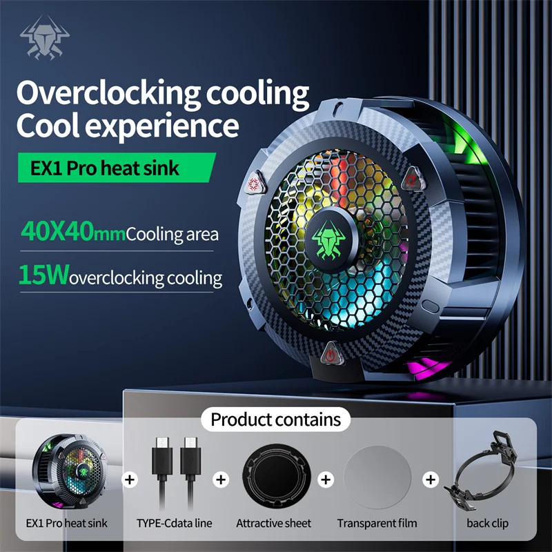 New PLEXTONE EX1 Pro Mobile Phone Tablet Radiator Magnetic Semiconductor Cooling Back Clip RGB Light Fan
New PLEXTONE EX1 Pro Mobile Phone Tablet Radiator Magnetic Semiconductor Cooling Back Clip RGB Light Fan