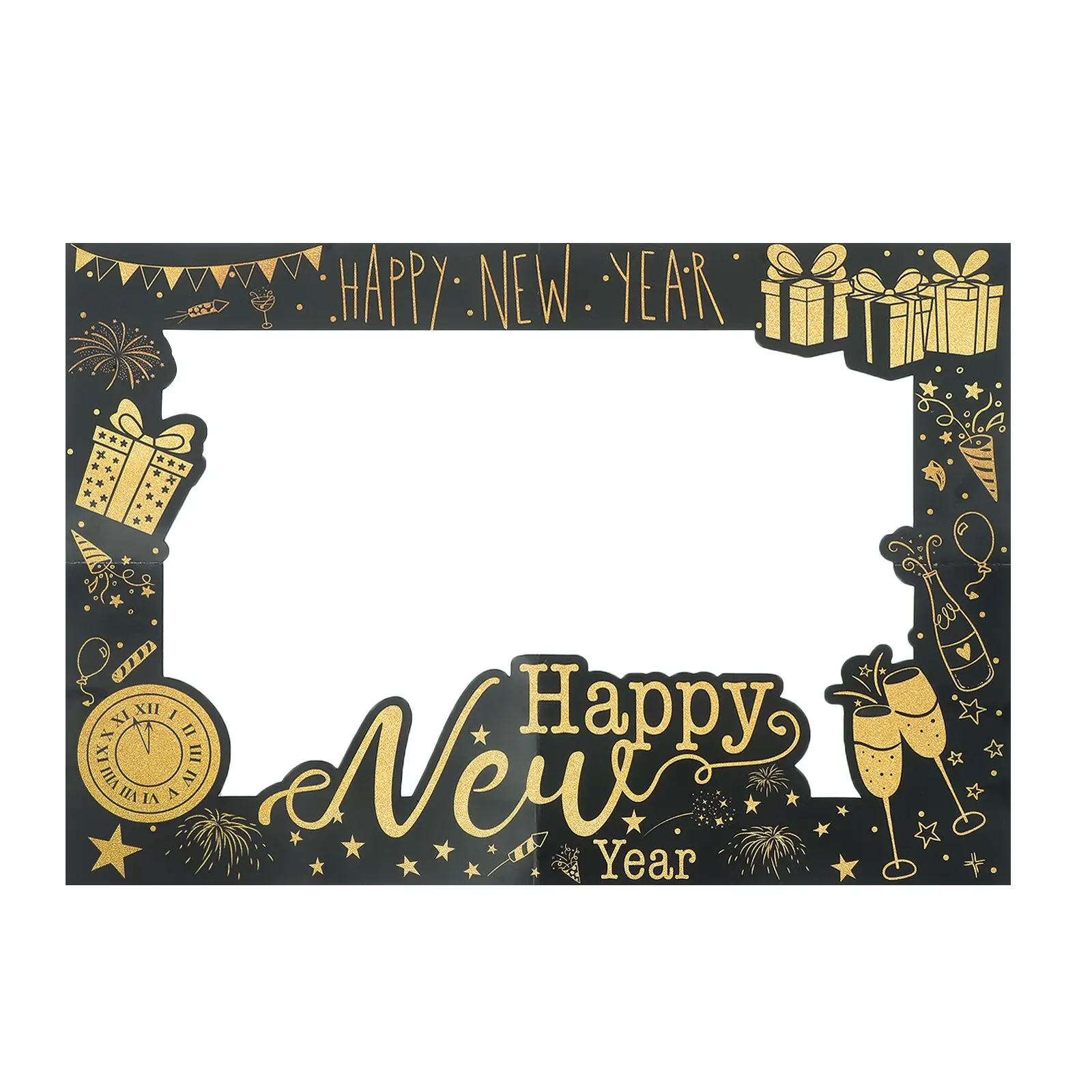 Black Gold Photo Frame New Year Party Props Paper Booth Creative Design Versatile Use Holiday Spirit Photobooth Pictures Frame
Black Gold Photo Frame New Year Party Props Paper Booth Creative Design Versatile Use Holiday Spirit Photobooth Pictures Frame