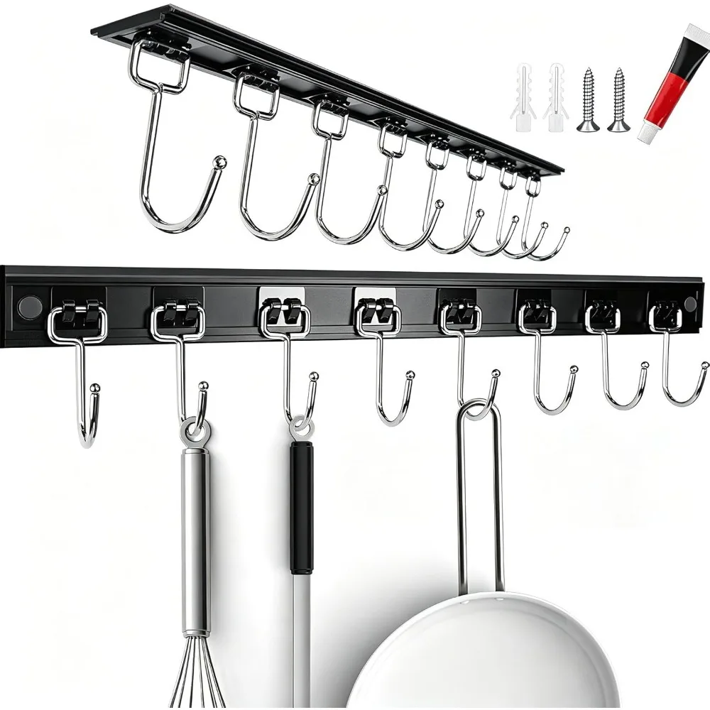 Cociat 2PCS Utensil Racks with 8 Hooks 17 Inch Kitchen Utensil Holders Hanging Utensil Rack Multifunctional (17 inch)
Cociat 2PCS Utensil Racks with 8 Hooks 17 Inch Kitchen Utensil Holders Hanging Utensil Rack Multifunctional (17 inch)
