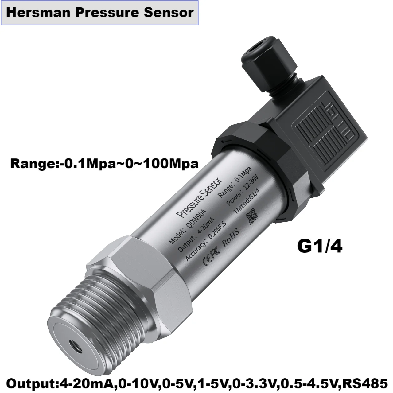 G1/4 Pressure Transmitter Sensor 10Mpa 2.5Mpa 80Mpa -0.1Mpa 40Mpa to 4-20mA 0-10V 0.5-4.5VPressure Transmitter for Gas Oil Water
G1/4 Pressure Transmitter Sensor 10Mpa 2.5Mpa 80Mpa -0.1Mpa 40Mpa to 4-20mA 0-10V 0.5-4.5VPressure Transmitter for Gas Oil Water