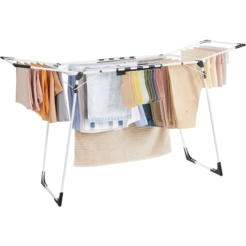Clothes Drying Rack Foldable, Gullwing Laundry Drying Rack, Space-Saving, 22.2 x 68.1 x 38 Inches, Sock Clips, Metal Structure
Clothes Drying Rack Foldable, Gullwing Laundry Drying Rack, Space-Saving, 22.2 x 68.1 x 38 Inches, Sock Clips, Metal Structure
