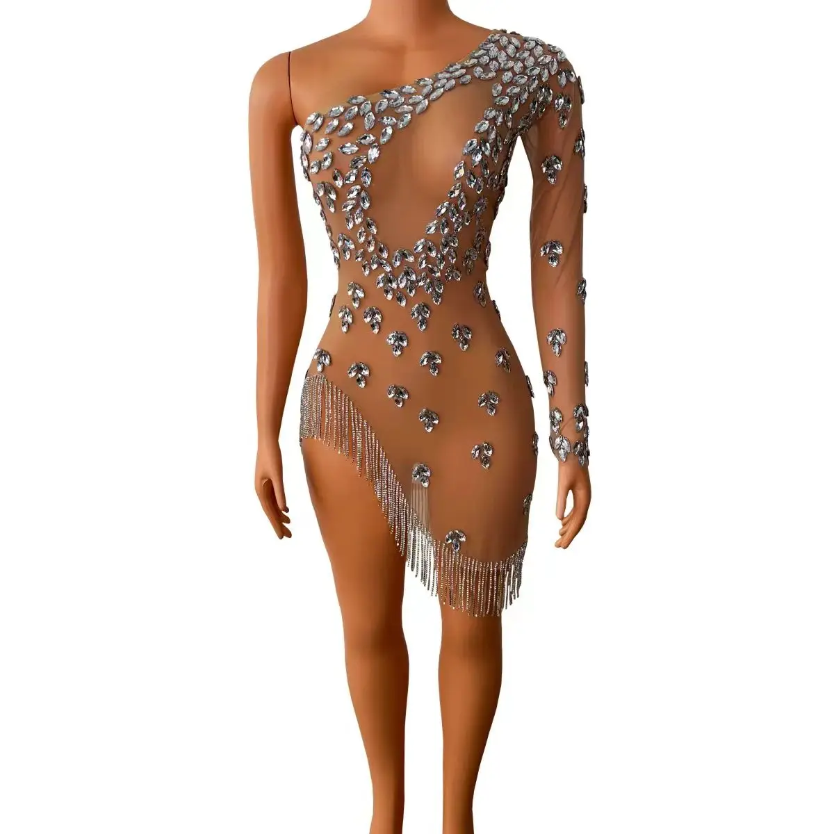 Sexy Perspective Mesh Full Diamond Slim Fit Short Skirt Nightclub Bar Female Singer DJ Dance Team Stage Performance Clothing
Sexy Perspective Mesh Full Diamond Slim Fit Short Skirt Nightclub Bar Female Singer DJ Dance Team Stage Performance Clothing