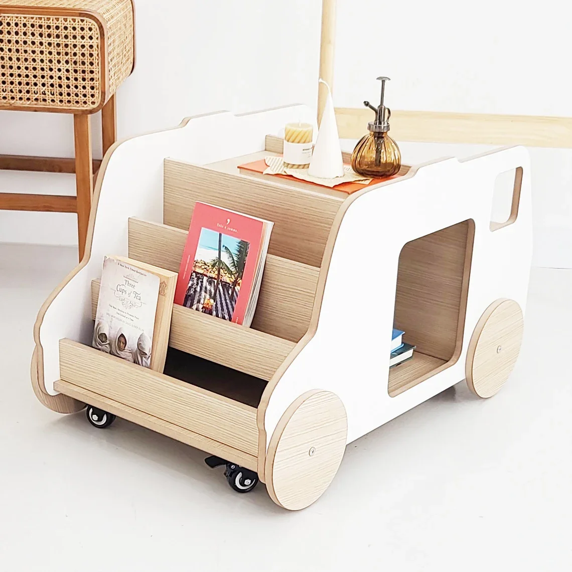 Kids Bookshelf Storage Bookcase with Wheels Wood Nursery Organizer Bookshelf for Kids Display Standing Shelves Children Bookcase
Kids Bookshelf Storage Bookcase with Wheels Wood Nursery Organizer Bookshelf for Kids Display Standing Shelves Children Bookcase
