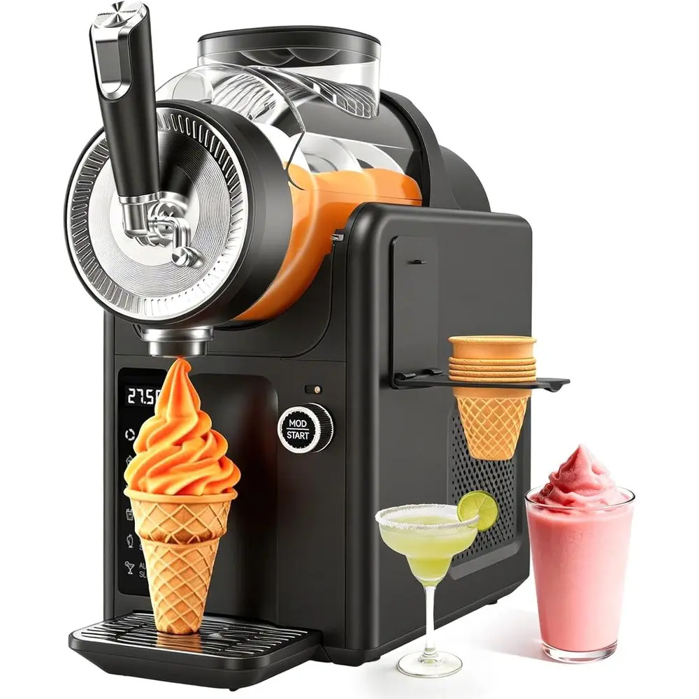 Slushie hine No Ice Needed, 2-in-1 rozen Drink & Sot Serve Ice Cream Maker, 75oz Sel-Chilling Slushy Maker with 5 Presets, LED D
Slushie hine No Ice Needed, 2-in-1 rozen Drink & Sot Serve Ice Cream Maker, 75oz Sel-Chilling Slushy Maker with 5 Presets, LED D