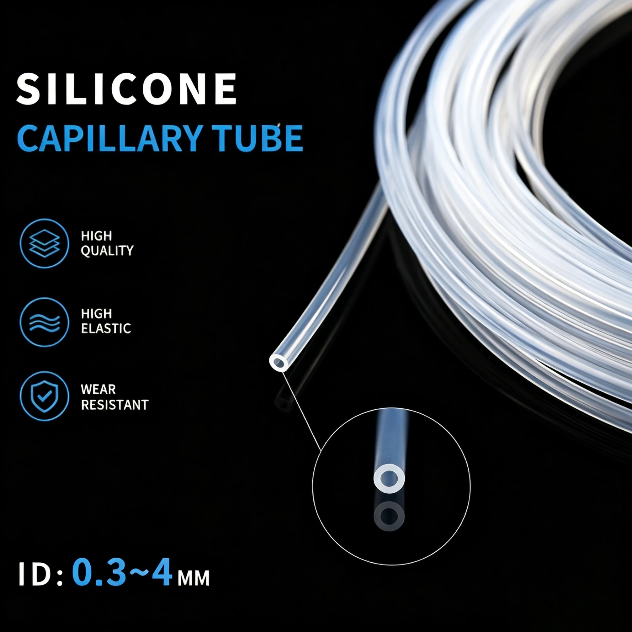 Food Grade Clear Capillary Silicone Tubing,High Temp Resistant Non-toxic , ID 0.3-4mm, Fit Aquarium Pump & Kitchen Faucet
Food Grade Clear Capillary Silicone Tubing,High Temp Resistant Non-toxic , ID 0.3-4mm, Fit Aquarium Pump & Kitchen Faucet