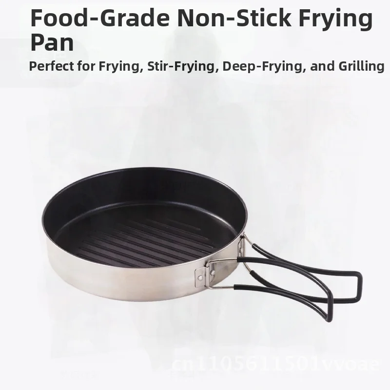 3-Piece Stainless Steel Outdoor Camping Cookware Set - Portable Folding Pot & Frying Pan for 2-3 People Picnic Barbecue Hiking
3-Piece Stainless Steel Outdoor Camping Cookware Set - Portable Folding Pot & Frying Pan for 2-3 People Picnic Barbecue Hiking