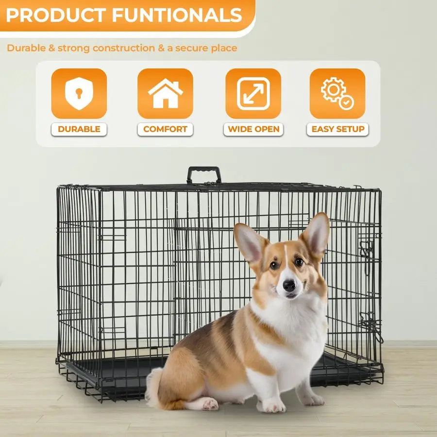 Small Dog Crate Kennel 24 inches Metal Dog Cage DoubleDoor Folding Travel Indoor Outdoor Puppy Playpen with Divider and Handle P
Small Dog Crate Kennel 24 inches Metal Dog Cage DoubleDoor Folding Travel Indoor Outdoor Puppy Playpen with Divider and Handle P