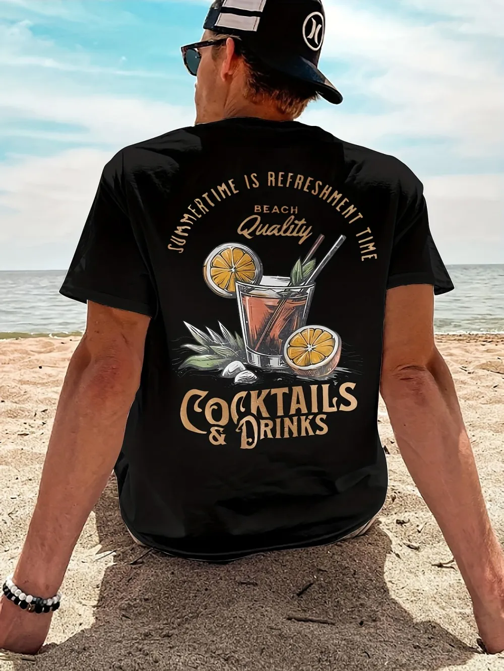 Summer men's new cocktail beach landscape print breathable and comfortable round neck T-shirt outdoor casual top
Summer men's new cocktail beach landscape print breathable and comfortable round neck T-shirt outdoor casual top