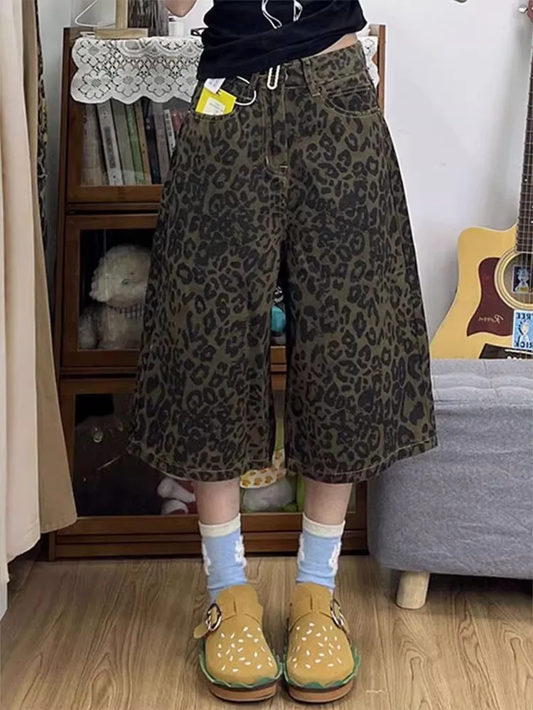 plus Size Women's High Waist Straight Leg Jeans orts Summer New Sle American Leopard Print Casual Loose Fit Slimming
plus Size Women's High Waist Straight Leg Jeans orts Summer New Sle American Leopard Print Casual Loose Fit Slimming