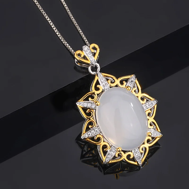 Jewelry Natural Hetian Jade Necklace for Women Vintage Gold-Plated Jade Natural Chalcedony Pendant
Jewelry Natural Hetian Jade Necklace for Women Vintage Gold-Plated Jade Natural Chalcedony Pendant