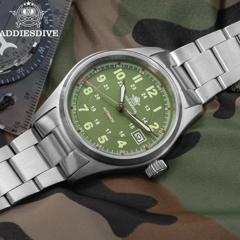 ADDIESDIVE Business Waterproof Automatic Mechanical Watch Stainless Steel Green Dial Man Diver Watches Luminous 20Bar Wristwatch
ADDIESDIVE Business Waterproof Automatic Mechanical Watch Stainless Steel Green Dial Man Diver Watches Luminous 20Bar Wristwatch