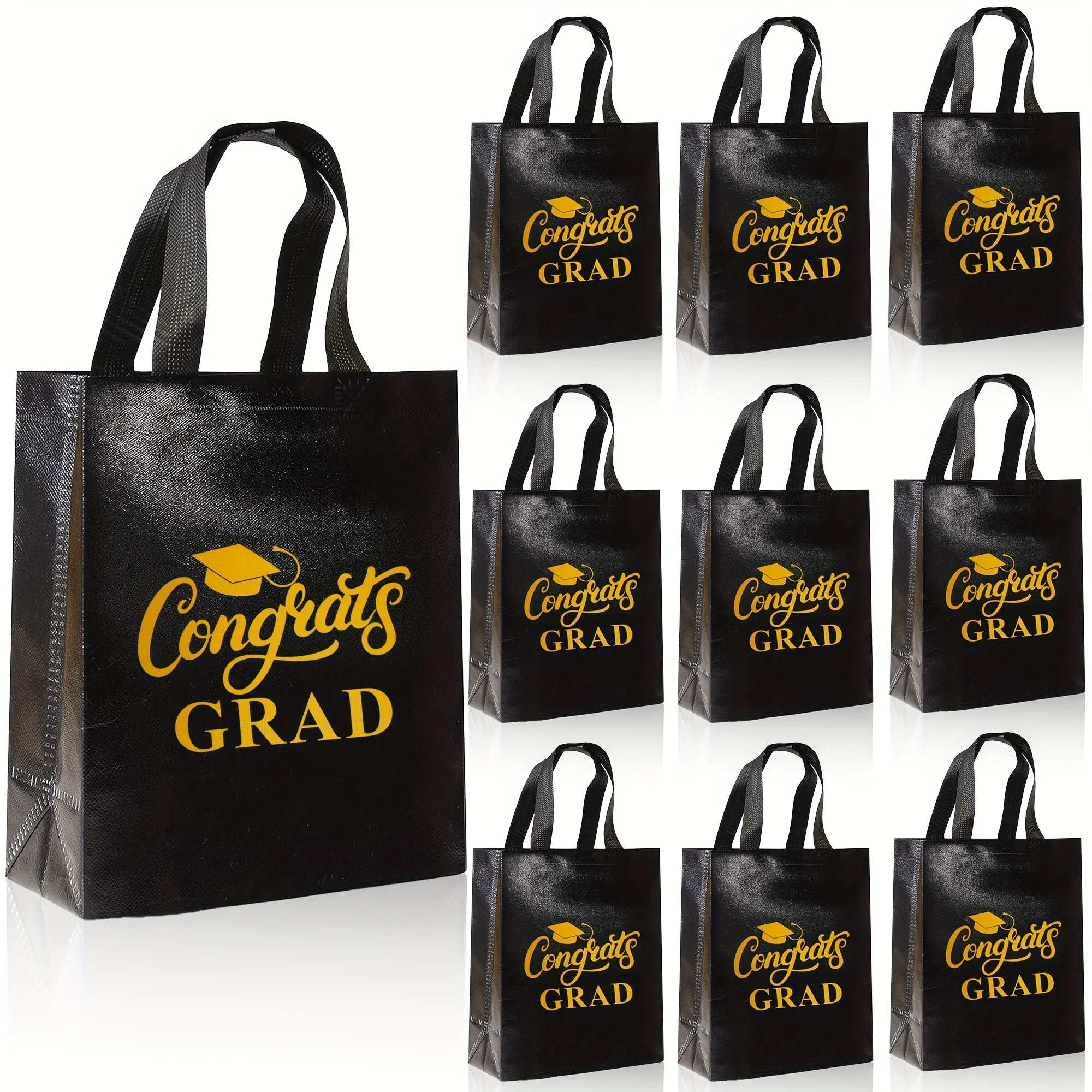 10 graduation gift bags with handles, reusable non-woven graduation tote bags, suitable for decorating graduation parties
10 graduation gift bags with handles, reusable non-woven graduation tote bags, suitable for decorating graduation parties