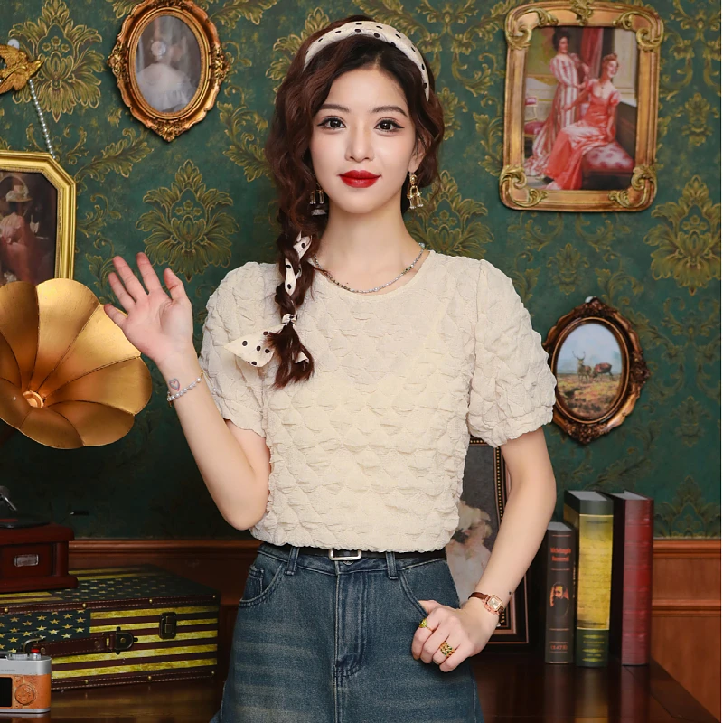 Blouse Women Summer 2024 New Fashion Office Lady Short Sleeve Loose Chiffon Knitted Thin O-Neck Blusas Womens Tops And Blouses
Blouse Women Summer 2024 New Fashion Office Lady Short Sleeve Loose Chiffon Knitted Thin O-Neck Blusas Womens Tops And Blouses