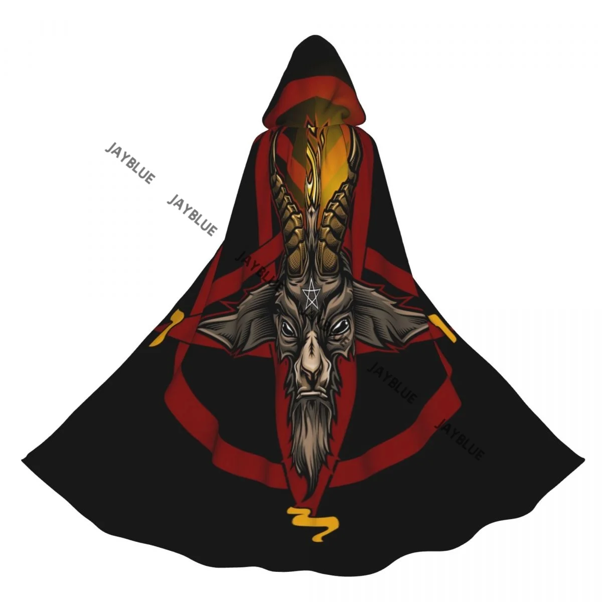 Hooded Cloak Unisex Cloak with Hood Baphomet Goat Head Cloak Vampire Witch Cape Cosplay Costume
Hooded Cloak Unisex Cloak with Hood Baphomet Goat Head Cloak Vampire Witch Cape Cosplay Costume