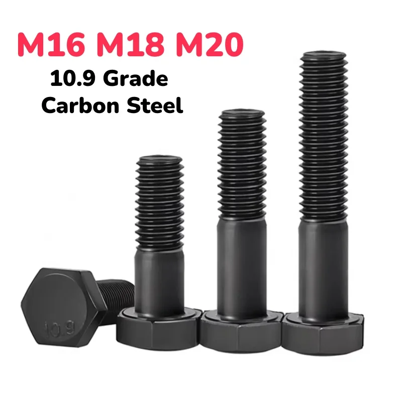 Black 10.9 Grade Carbon Steel M16 M18 M20 Full/Half Thread Fine Pitch External Hex Hexagon Head Screws Bolts
Black 10.9 Grade Carbon Steel M16 M18 M20 Full/Half Thread Fine Pitch External Hex Hexagon Head Screws Bolts