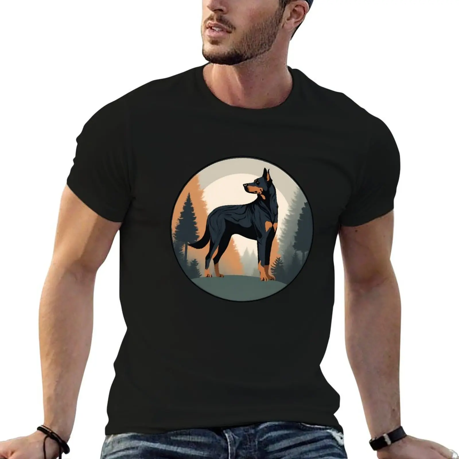 Beauceron Silhouette in Forest Circle Frame - Elegant Nature-Inspired Design T-Shirt t shirts for man pack cotton T-Shirt
Beauceron Silhouette in Forest Circle Frame - Elegant Nature-Inspired Design T-Shirt t shirts for man pack cotton T-Shirt