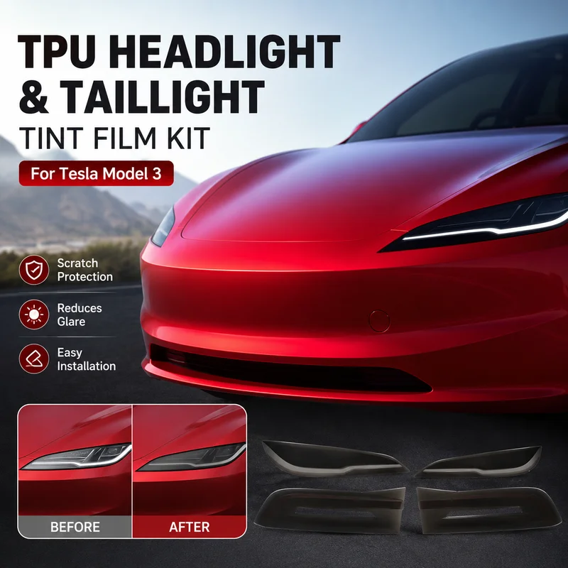TPU Headlight and Taillight Tint Film Kit for Tesla Model 3, Smoke Black Lens Cover, Easy Installation Car Accessories
TPU Headlight and Taillight Tint Film Kit for Tesla Model 3, Smoke Black Lens Cover, Easy Installation Car Accessories