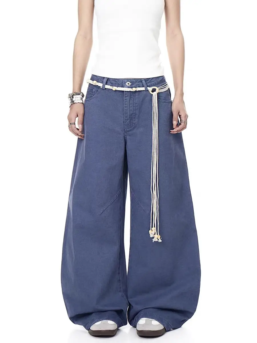 Retro American Waed Workwear Blue Casual Pants Men Women Cleanfit Wide Leg Floor Length Knife Bend Casual Trousers
Retro American Waed Workwear Blue Casual Pants Men Women Cleanfit Wide Leg Floor Length Knife Bend Casual Trousers