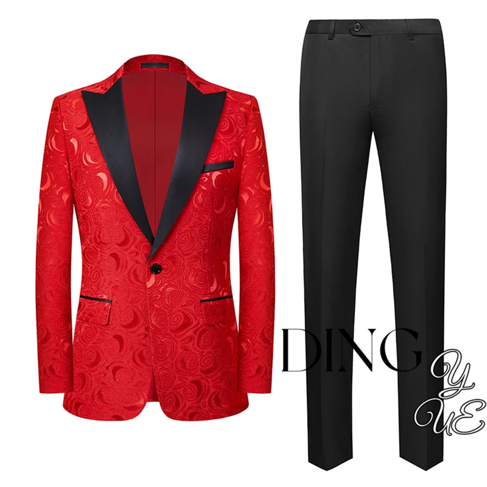 Floral Jacquard Blazer for Men Prom Slim Fit Shawl Lapel Male Suit Jacket Groom Tuxedo( Jacket + Pants ) 2Pcs Set costume homme
Floral Jacquard Blazer for Men Prom Slim Fit Shawl Lapel Male Suit Jacket Groom Tuxedo( Jacket + Pants ) 2Pcs Set costume homme