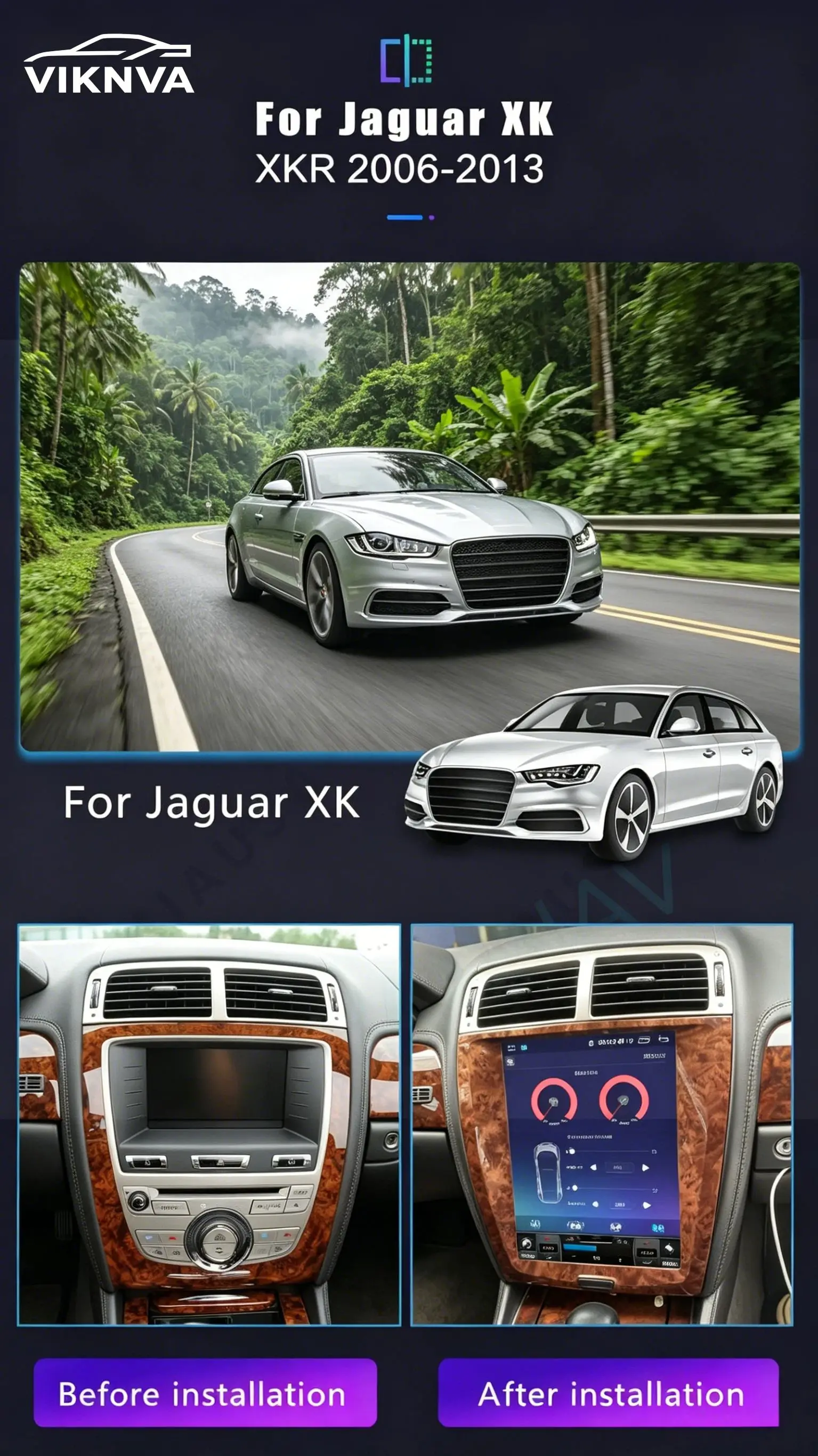 Android 14 Vertical Screen For Jaguar XK XKR 2006-2013 Radio Car GPS Navigation Multimedia Player Auto Stereo Audio Head unit
Android 14 Vertical Screen For Jaguar XK XKR 2006-2013 Radio Car GPS Navigation Multimedia Player Auto Stereo Audio Head unit
