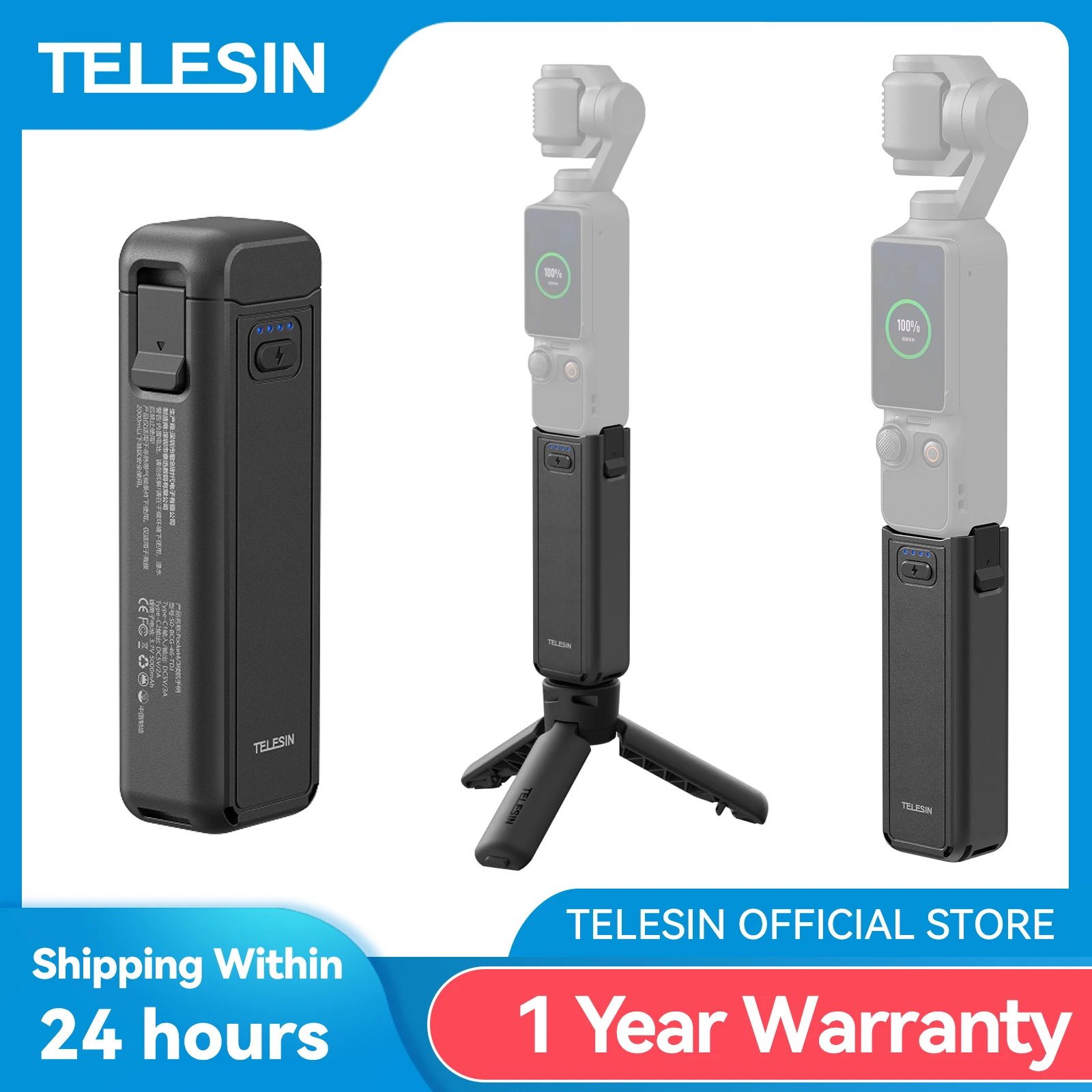 TELESIN 5000Mha Battery Handle for DJI OSMO Pocket 4 3 Camera Hand Grip Holder Tripod Powerbank Wireless Charging For Pocket 4 3
TELESIN 5000Mha Battery Handle for DJI OSMO Pocket 4 3 Camera Hand Grip Holder Tripod Powerbank Wireless Charging For Pocket 4 3