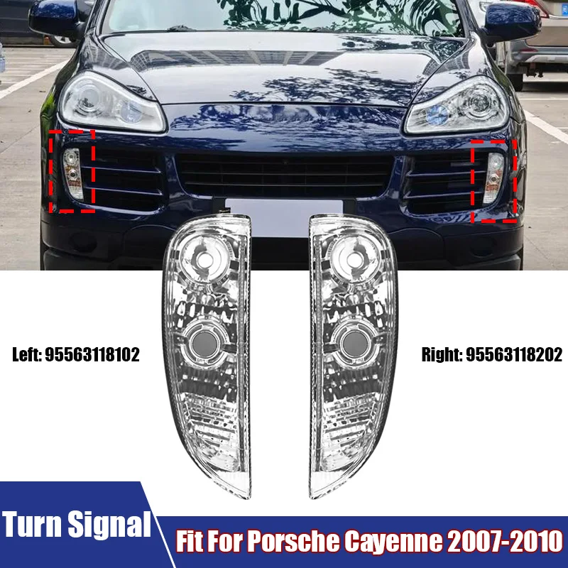 Left, Right Side Turn Signal Light Front Bumper Driving Direction Light For Porsche Cayenne 2007-2010 95563118102, 95563118202
Left, Right Side Turn Signal Light Front Bumper Driving Direction Light For Porsche Cayenne 2007-2010 95563118102, 95563118202