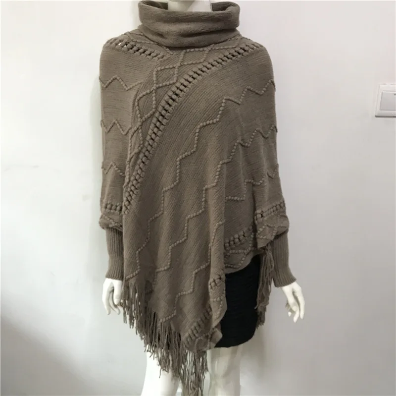 Spring Autumn New Imitation Cashmere Tassel Sweater Women's High Neck Warm Sleeve Pullover Cloak Lady Sunscreen Khaki
Spring Autumn New Imitation Cashmere Tassel Sweater Women's High Neck Warm Sleeve Pullover Cloak Lady Sunscreen Khaki