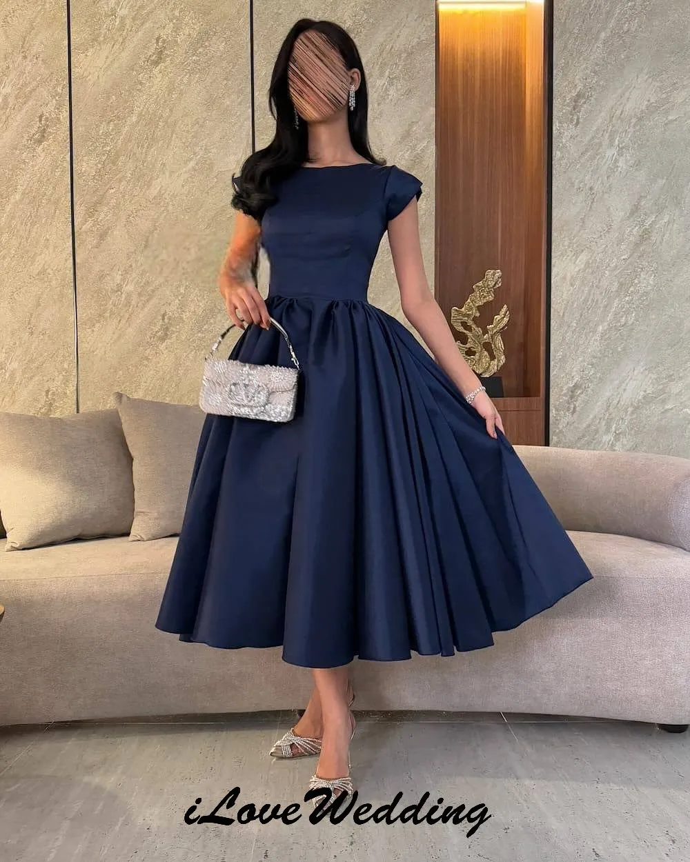 Navy Blue A-Line Prom Dresses 2025 Elegant Woman Dress Tea-Length Lace-Up O-Neck Formal Gowns For Woman Party Dress Customized
Navy Blue A-Line Prom Dresses 2025 Elegant Woman Dress Tea-Length Lace-Up O-Neck Formal Gowns For Woman Party Dress Customized