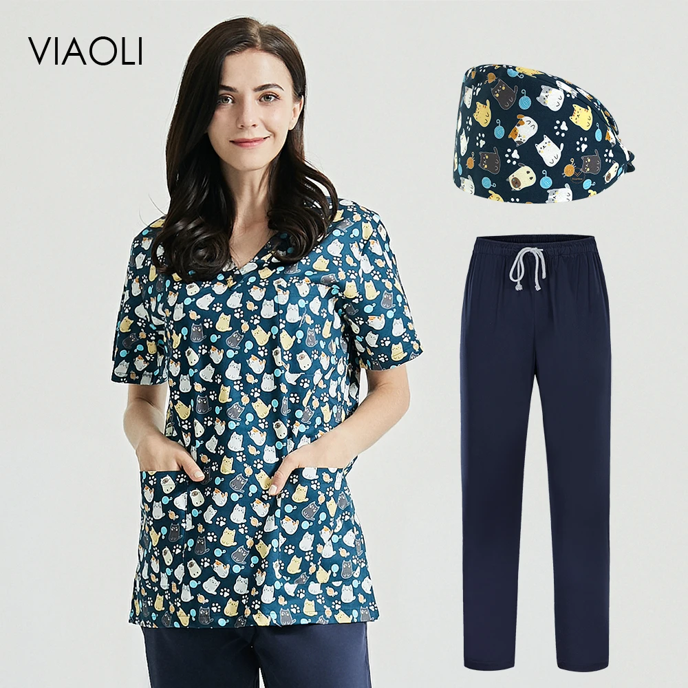 100%Cotton Spa Uniforms Scrubs Tops Multicolor Health Workers Wear V-Neck Clothes Pet Beauty Salon Uniform Print Scrub Top Shirt
100%Cotton Spa Uniforms Scrubs Tops Multicolor Health Workers Wear V-Neck Clothes Pet Beauty Salon Uniform Print Scrub Top Shirt