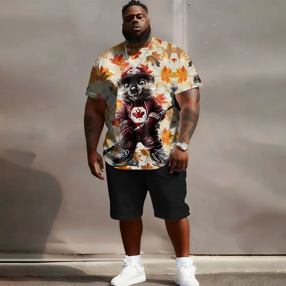 S-9xl plus size Men's Short Sleeve Set: Goofy Animal Vibe - 2-Piece Big & Tall Fit, Soft Fabric, Quirky Cartoon Critters,
S-9xl plus size Men's Short Sleeve Set: Goofy Animal Vibe - 2-Piece Big & Tall Fit, Soft Fabric, Quirky Cartoon Critters,