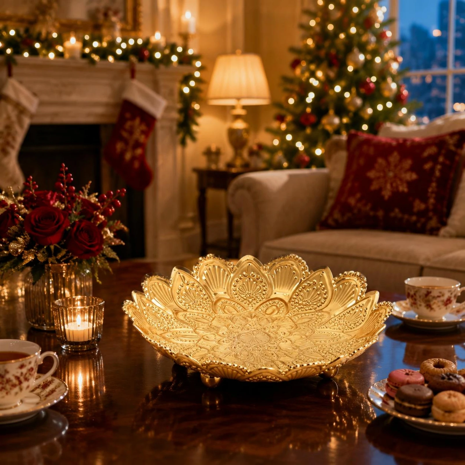 Lotus Tray Small Feet Embossed Floral Tray Home Decor Shallow Dish Household Accessory Decorative for Display
Lotus Tray Small Feet Embossed Floral Tray Home Decor Shallow Dish Household Accessory Decorative for Display
