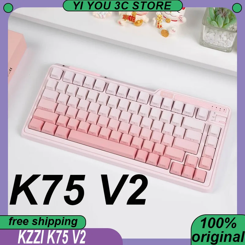 KZZI K75 V2 Киберспортивная клавиатура Беспроводная трехрежимная механическая клавиатура RGB 8000 мАч PBT Горячая замена ПК Игровые клавиатуры для ноутбуков
KZZI K75 V2 Киберспортивная клавиатура Беспроводная трехрежимная механическая клавиатура RGB 8000 мАч PBT Горячая замена ПК Игровые клавиатуры для ноутбуков