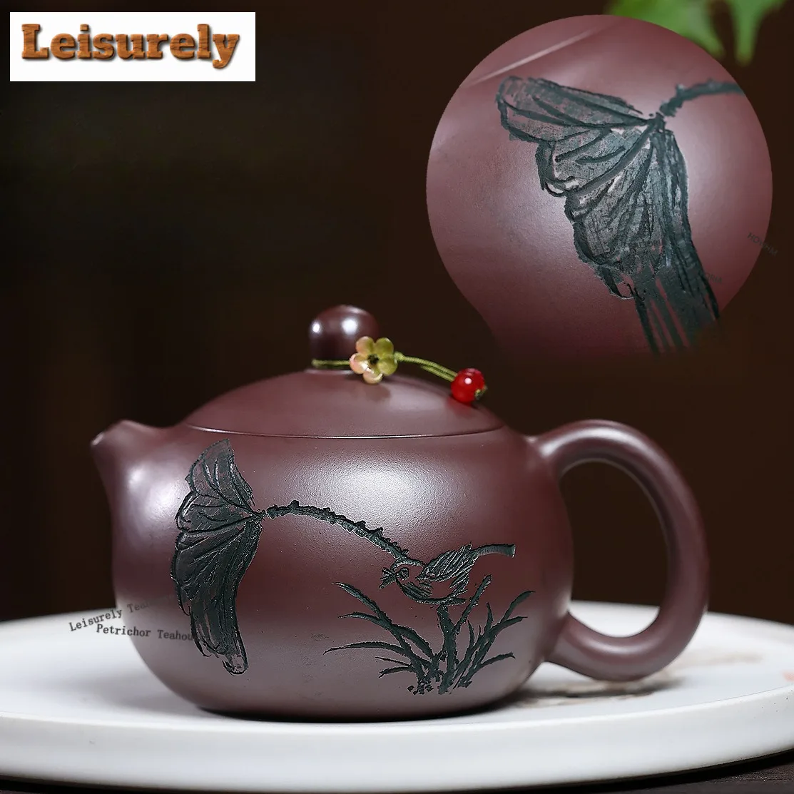 300ml Classic Yixing Purple Clay Teapots Handmade Lotus Fun Xishi Pot Raw Ore Stone Red Mud Tea Maker Kettle Zisha Tea Set Gifts
300ml Classic Yixing Purple Clay Teapots Handmade Lotus Fun Xishi Pot Raw Ore Stone Red Mud Tea Maker Kettle Zisha Tea Set Gifts