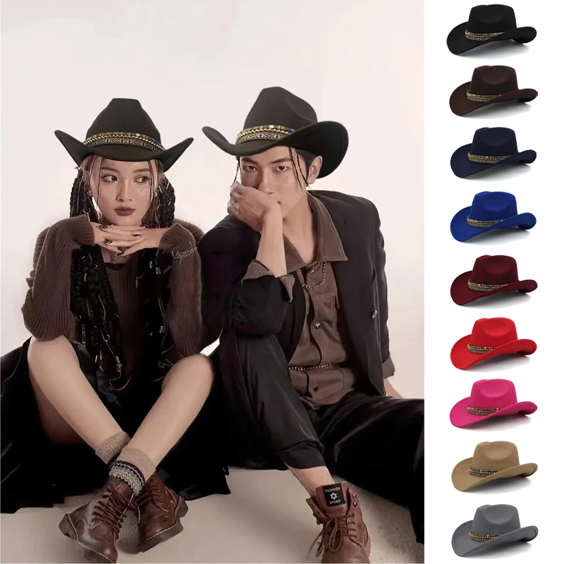 3 Sizes Parent-child Men Women Kids Children Woolen Western Cowboy Hat Wide Brim Sunhat Party Travel Outdoor Cap Classical Retro
3 Sizes Parent-child Men Women Kids Children Woolen Western Cowboy Hat Wide Brim Sunhat Party Travel Outdoor Cap Classical Retro