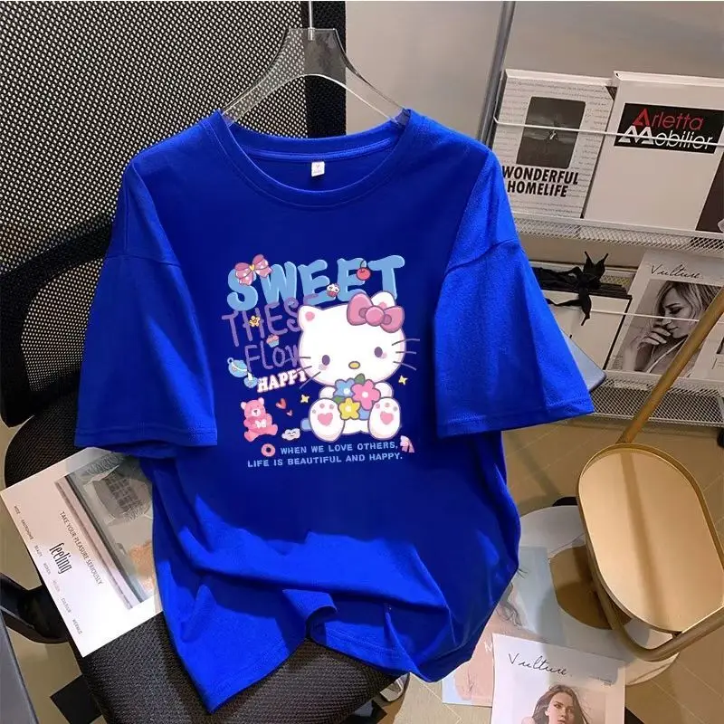 Sanrio Loose Short Sleeve Hello Kitty Print T-Shirt Girls Student Korean Style Extra Large Size Summer Clothes Casual Versatile
Sanrio Loose Short Sleeve Hello Kitty Print T-Shirt Girls Student Korean Style Extra Large Size Summer Clothes Casual Versatile