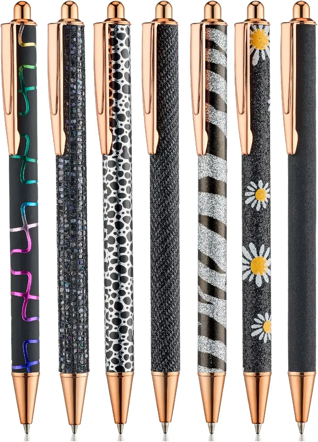 7 Glitter Ballpoint Pens with 10 Refills, Starry Night Design, 1.0mm Black Ink for Journaling and Writing
7 Glitter Ballpoint Pens with 10 Refills, Starry Night Design, 1.0mm Black Ink for Journaling and Writing