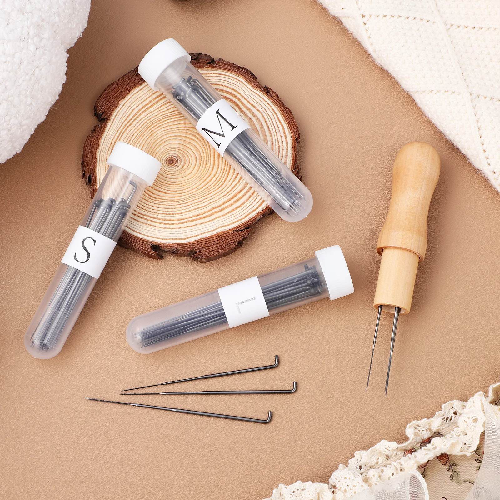 1 Set Needles Wood Handle Strong Iron Clear Storage Bottle Replacement Supplies For Wool Crafts Diy Kit Tools Needle Felting 
1 Set Needles Wood Handle Strong Iron Clear Storage Bottle Replacement Supplies For Wool Crafts Diy Kit Tools Needle Felting
