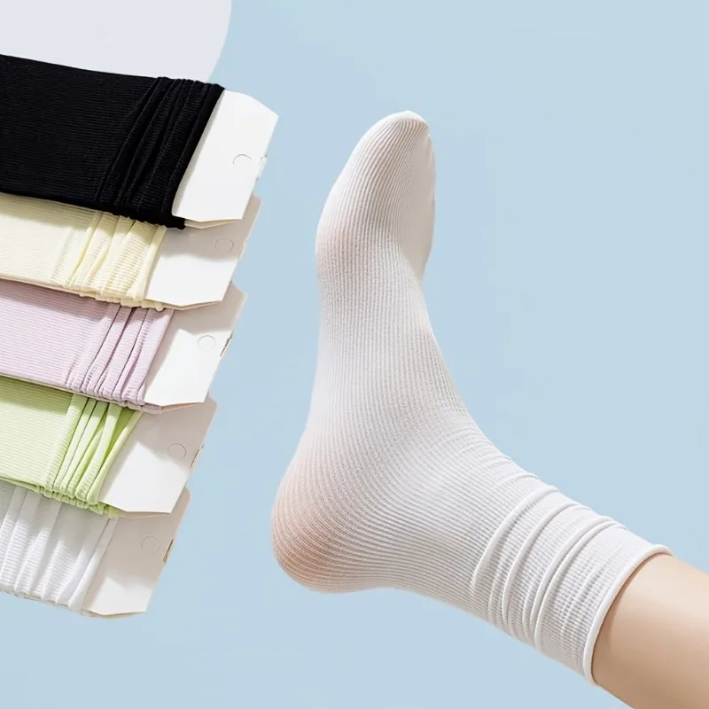 5-20 пар летних тонких женских носков средней длины до икры, весенне-осенние носки с отделкой на щиколотке, однотонные носки в японском стиле, длинные носки
5-20 пар летних тонких женских носков средней длины до икры, весенне-осенние носки с отделкой на щиколотке, однотонные носки в японском стиле, длинные носки