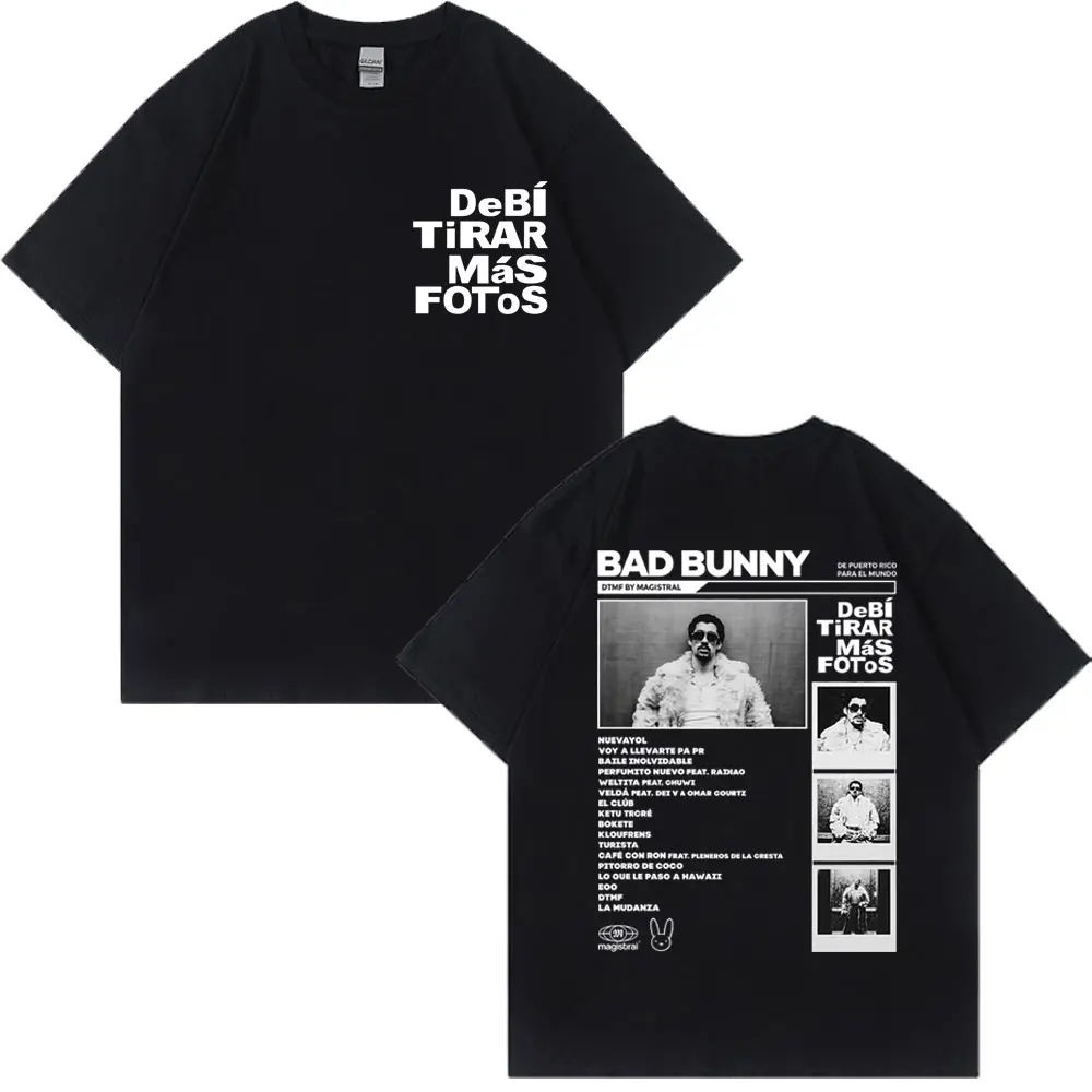 Rapper Bad Bunny Hip Hop T Shirt DTMF DeBi TiRAR MaS FOToS T Shirts Men's Gothic Fashion Cotton Oversized Pop Music Fans T-Shirt
Rapper Bad Bunny Hip Hop T Shirt DTMF DeBi TiRAR MaS FOToS T Shirts Men's Gothic Fashion Cotton Oversized Pop Music Fans T-Shirt