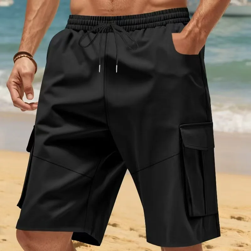 Summer Men's Solid Color Tooling Multi-pocket Drawstring Elastic Waist Casual Five-point Pants Shorts
Summer Men's Solid Color Tooling Multi-pocket Drawstring Elastic Waist Casual Five-point Pants Shorts