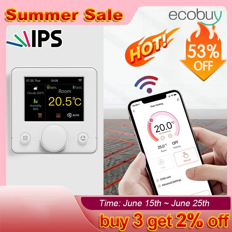 Tuya Smart Home Wifi Heating Thermostat Floor Heating Programmable Thermoregulator For Warm Floor Alexa Google Home Smart Life
Tuya Smart Home Wifi Heating Thermostat Floor Heating Programmable Thermoregulator For Warm Floor Alexa Google Home Smart Life
