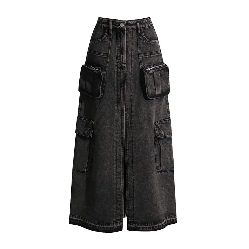 High Waist A-Line Midi Skirt Women's Vintage Patchwork Long Skirt with Multiple Pockets And Slits Autumn Winter Design Sense
High Waist A-Line Midi Skirt Women's Vintage Patchwork Long Skirt with Multiple Pockets And Slits Autumn Winter Design Sense