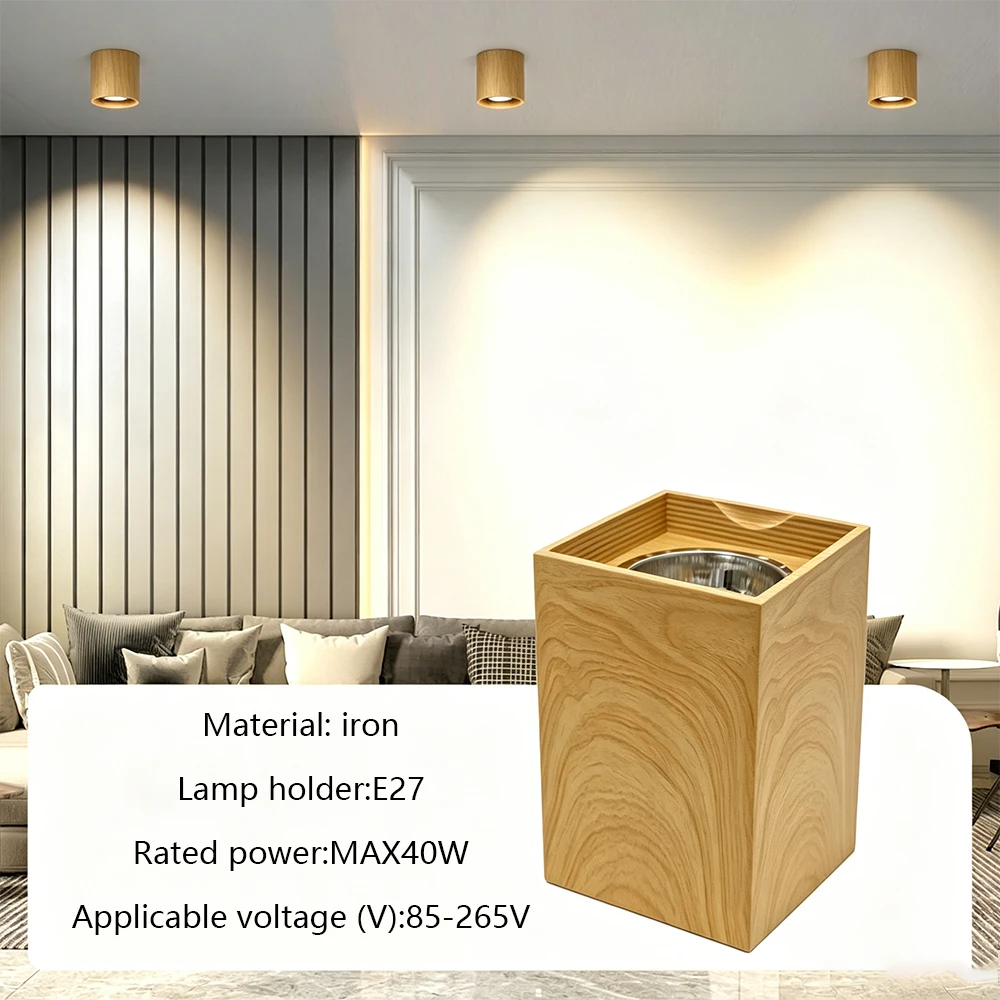 E27 Downlight Wood Grain Ceiling Lamp 220V Indoor Decor Lamps Room Lighting Living Room Corridor LED Down Lights for Bedroom
E27 Downlight Wood Grain Ceiling Lamp 220V Indoor Decor Lamps Room Lighting Living Room Corridor LED Down Lights for Bedroom